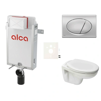 Cenově zvýhodněný závěsný WC set Alca k zazdění + WC S-Line S-line Pro SIKOAP3