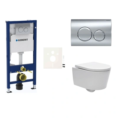 Cenově zvýhodněný závěsný WC set Geberit do lehkých stěn / předstěnová montáž+ WC SAT Brevis SIKOGESBRED20