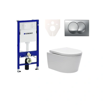 Cenově zvýhodněný závěsný WC set Geberit do lehkých stěn / předstěnová montáž+ WC SAT Brevis SIKOGES6W72