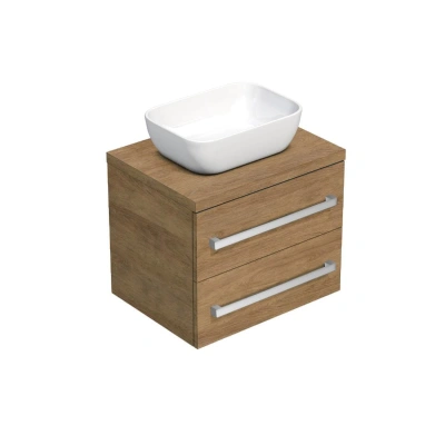 Koupelnová skříňka s krycí deskou SAT Cube Way 60x53x46 cm dub Hickory CUBE461603DH45
