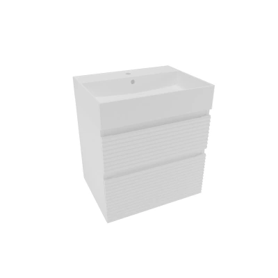 Koupelnová skříňka 2 zásuvková s umyvadlem Naturel Savona 58x53x44,8 cm bílá lesk SAVONA260BISAT