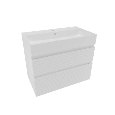 Koupelnová skříňka 2 zásuvková s umyvadlem Naturel Savona 78x53x44,8 cm bílá lesk SAVONA280BISAT
