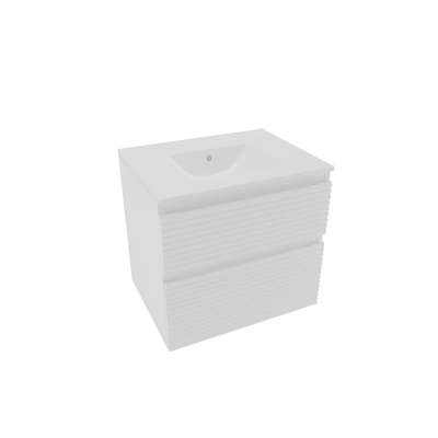 Koupelnová skříňka 2 zásuvková s umyvadlem Naturel Savona 58x53x44,8 cm bílá lesk SAVONA260BI