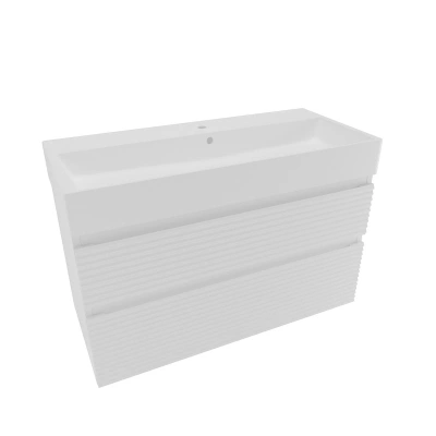 Koupelnová skříňka 2 zásuvková s umyvadlem Naturel Savona 98x53x44,8 cm bílá lesk SAVONA2100BISAT