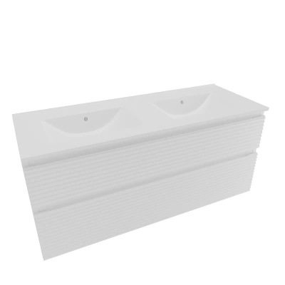 Koupelnová skříňka 2 zásuvková s umyvadlem Naturel Savona 118x53x44,8 cm bílá lesk SAVONA2120BI