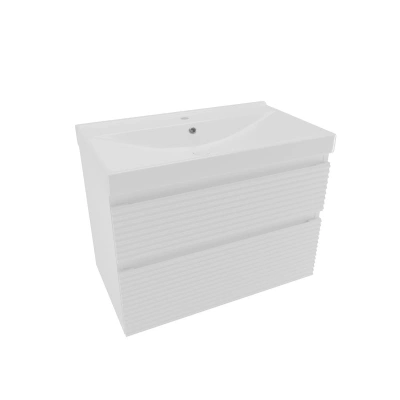 Koupelnová skříňka 2 zásuvková s umyvadlem Naturel Savona 78x53x44,8 cm bílá lesk SAVONA280BIU1